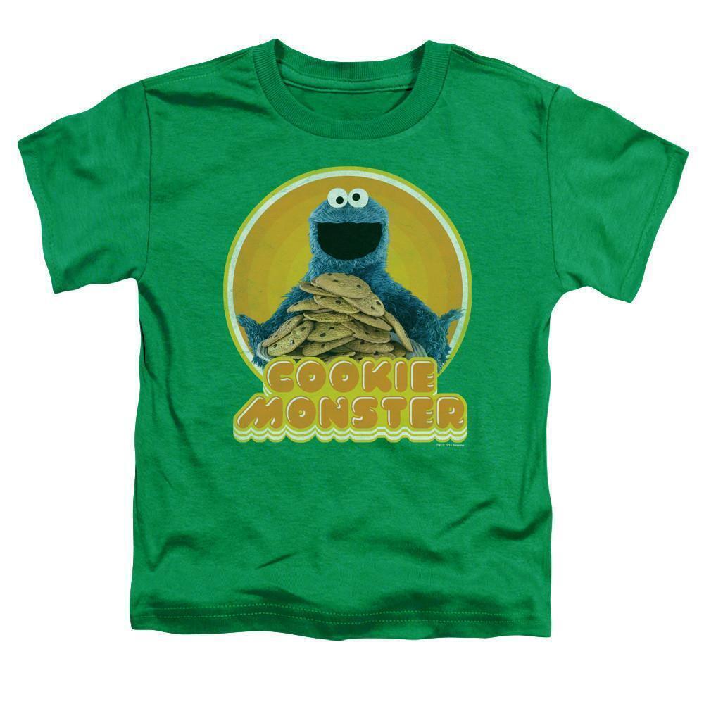 Sesame Street Cookie Iron On Toddler T Shirt Kelly Green
